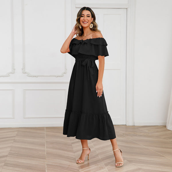 Sexy Off Shoulder Mid Length Dress